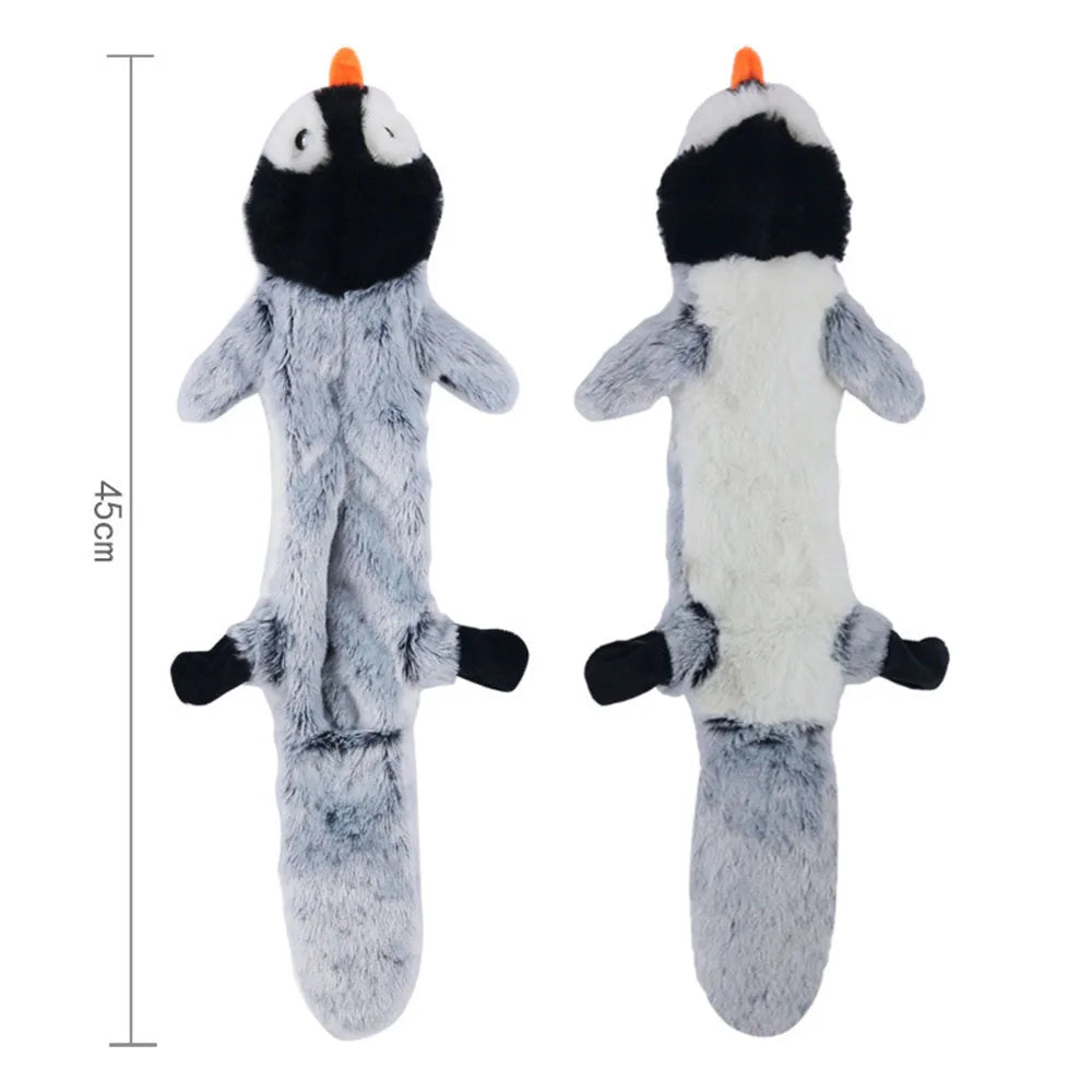 Stuffingless Plush Animal Dog Toys with Squeakers