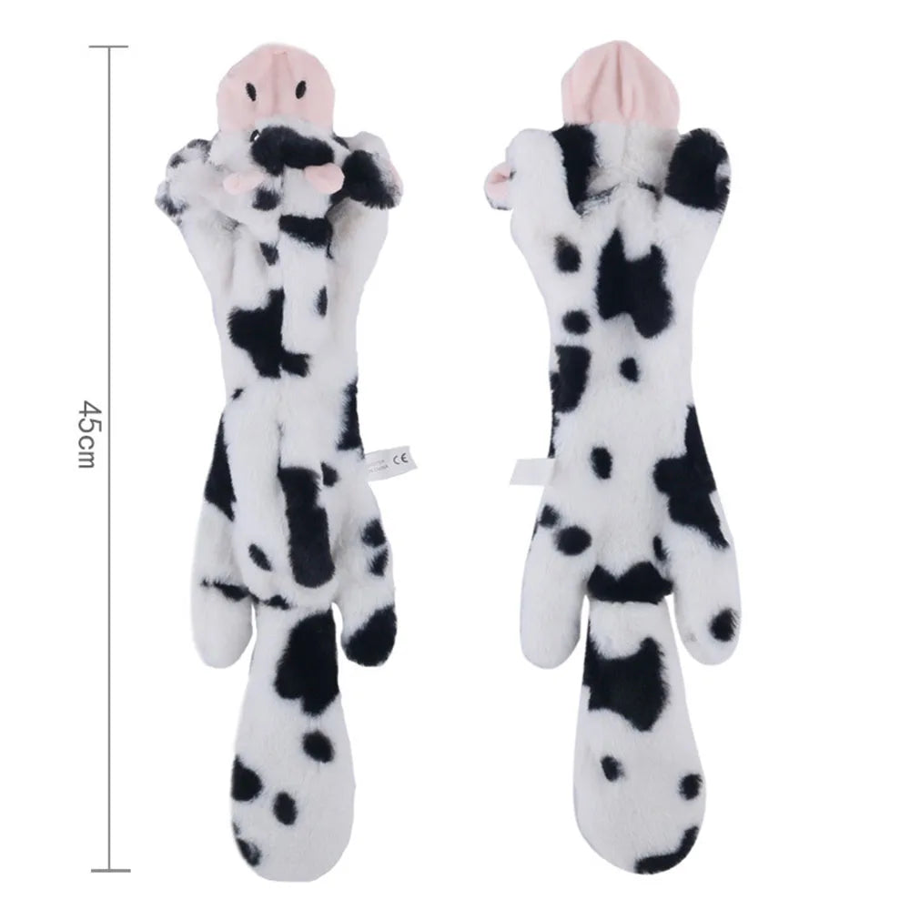 Stuffingless Plush Animal Dog Toys with Squeakers