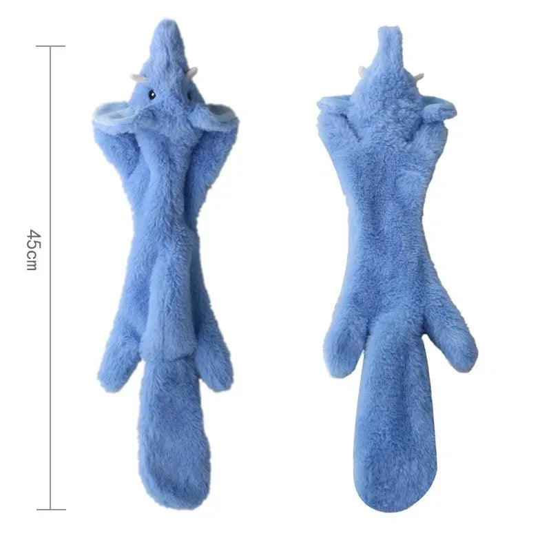 Stuffingless Plush Animal Dog Toys with Squeakers