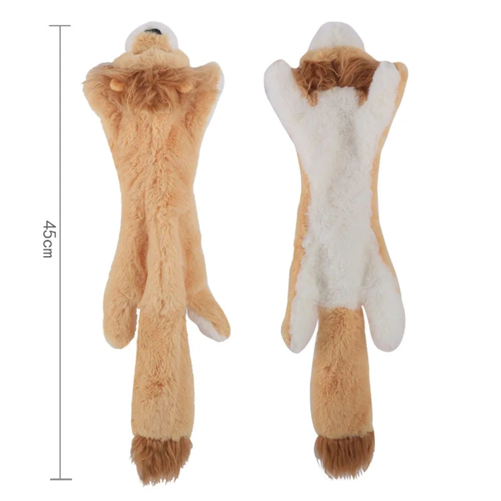Stuffingless Plush Animal Dog Toys with Squeakers