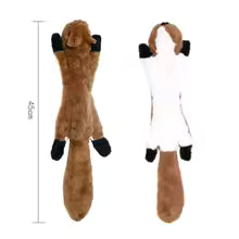 Stuffingless Plush Animal Dog Toys with Squeakers